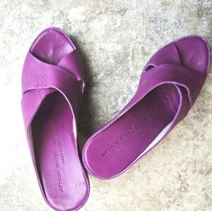 Attilio Giusti Leombruni Women's Vibrant Pink Purple Mules Sz 4.5 Europe 34.5